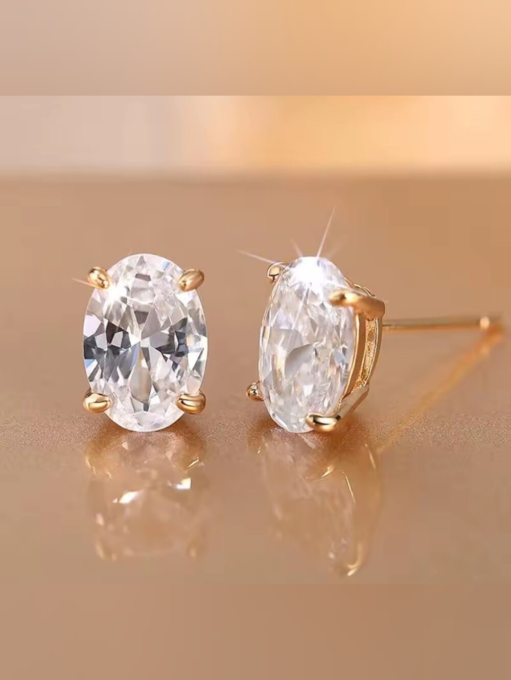 Gold Rhodium Tourmaline Stud Earrings